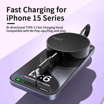 USB-C to Type-C Retractable PD 240W Fast Charging USB-C Data Cable
