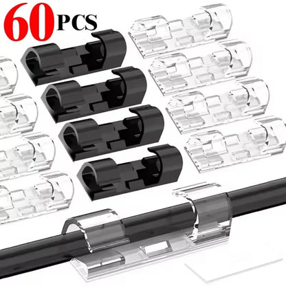 Cable Clips Organizer Drop Wire Holder Cord Management Self-Adhesive
